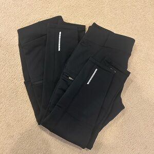 Women's PrimaLoft ThermaStretch Fleece Pocket Tights, Mid-Rise PL-two pair set